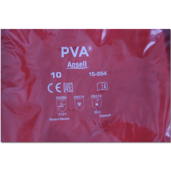 Ansell Size L (10), 14" Long, Polyvinyl Alcohol (PVA) Chemical Resistant 15-554 - Picture 2 of 2